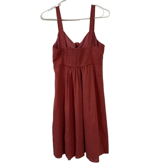 Women's LOFT Lounge Shift coral pink/salmon, v-neck midi Dress, Size S - Picture 4 of 13